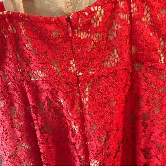 NWOT Lulu’s One Wish Red Lace Midi Dress Brand New - Picture 10 of 15